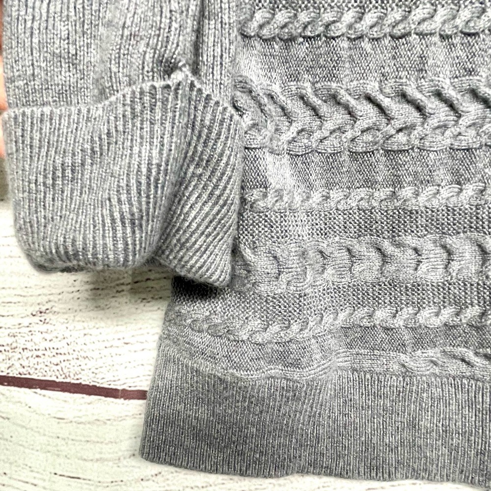 White House Black Market Gray Open Front Long Line Cardigan Size L - Picture 4 of 12